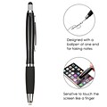Insten Flashlight Stylus Soft Touch Screen Pen (with Ball-Point Pen) Black