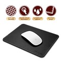 Insten Black Leather Mouse Pad with Anti-Slip Rubber Base Waterproof Coating (7 x 8.7) for Laptop