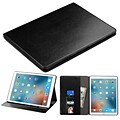 Insten Flip Leather Fabric Case w/stand/card holder/Photo Display For Apple iPad Pro (12.9) - Black