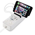 Cobble Pro 4-Port (5.1A) USB Charging Station with 2 AC Outlets Power Brick Surge Protector (Built-in Multi Device Stand