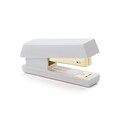 Insten Mini Acrylic Stapler (15 Sheet Capacity) - White/Gold (4.3 x 1.02 x 2.36)