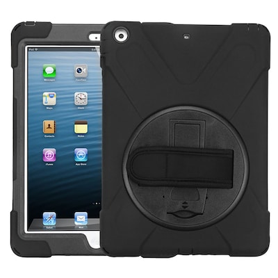 Insten Rotatable Hard Stand Protective Case Cover (with Wristband) For Apple iPad Air - Black