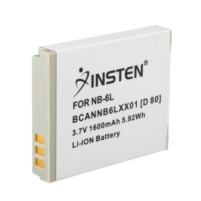 Insten® 238937 3.7 VDC 1600mAh Rechargeable Li-ion Battery For Canon NB-6L; White