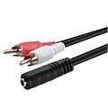 Insten® 8 Female/Male 3.5mm Stereo to 2 RCA Cable; Black