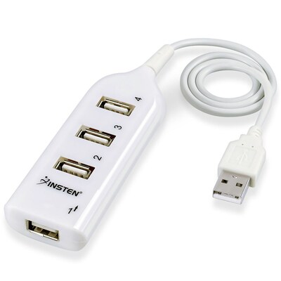 Insten® 4-Port USB Hub; White