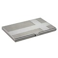 Zodaca Aluminum Business Card Case With Snap Closure, Cross Silver