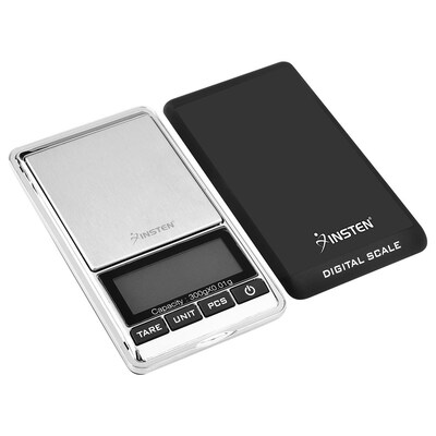 Insten 300g x 0.01g Mini Digital Jewelry Pocket GRAM Scale with Stainless Steel Salver and LCD display