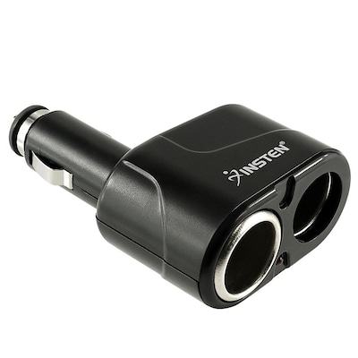 Insten® Two-Way Car Cigarette Lighter Socket Splitter, Black