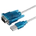 Insten® 3 USB 2.0 to RS232 Converter Cable, Translucent Blue/Silver