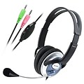 Insten Hands-Free Headset Headphone with Microphone Mic for VOIP SKYPE Laptop PC Universal, Black/Silver (POTHVOIPHS03)