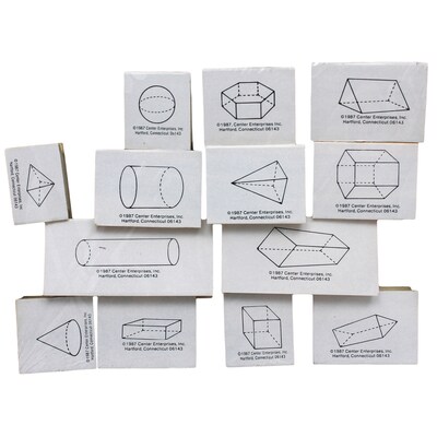 Three Dimensional Geometric Stamps, Set of 13