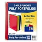 C-Line® Two-Pocket Poly Portfolios with Three-Hole Punch, Letter Size, Assorted colors, Pack of 10 (