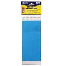 C-Line® CLI89105 Security Wristbands, Blue, Pack of 100