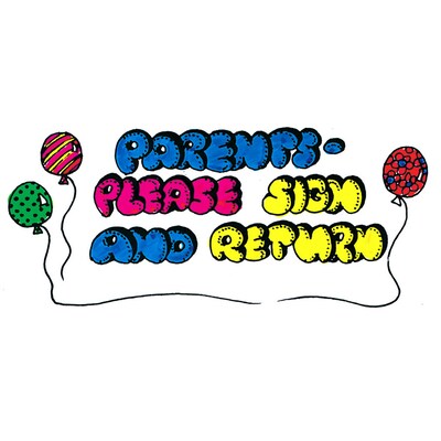 Parents Please Sign & Return Sweet-Arts Artistic Rubber Stamp