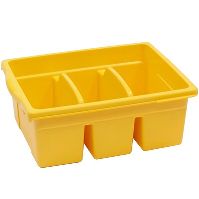 Copernicus Educational Products 15.75H x 12.5W Large Divided Plastic Tubs, Yellow (CEPCC4069Y)