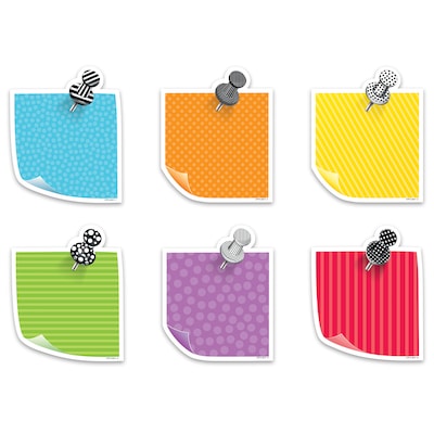 Creative Teaching Press 6 Designer Cut-Outs, Bold & Bright Sticky Notes (CTP5800)