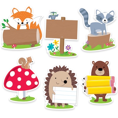 Creative Teaching Press 6 Designer Cut-Outs, Woodland Friends (CTP6099)