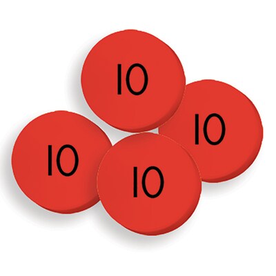 Essential Learning Products® 100 Tens Place Value Discs, 1", 100 Discs (ELP626651)