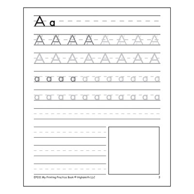 My Own Books My Printing Practice Book 8 1/2" x 7" 32 pp. (EP-031)