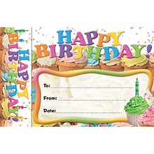 Edupress Happy Birthday Bookmark Awards: Cupcakes, 30/Pack (EP-3024)
