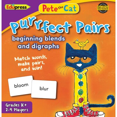 Teacher Created Resources Pete the Cat Purrfect Pairs Game: Beginning Blends & Digraphs (EP-3533)