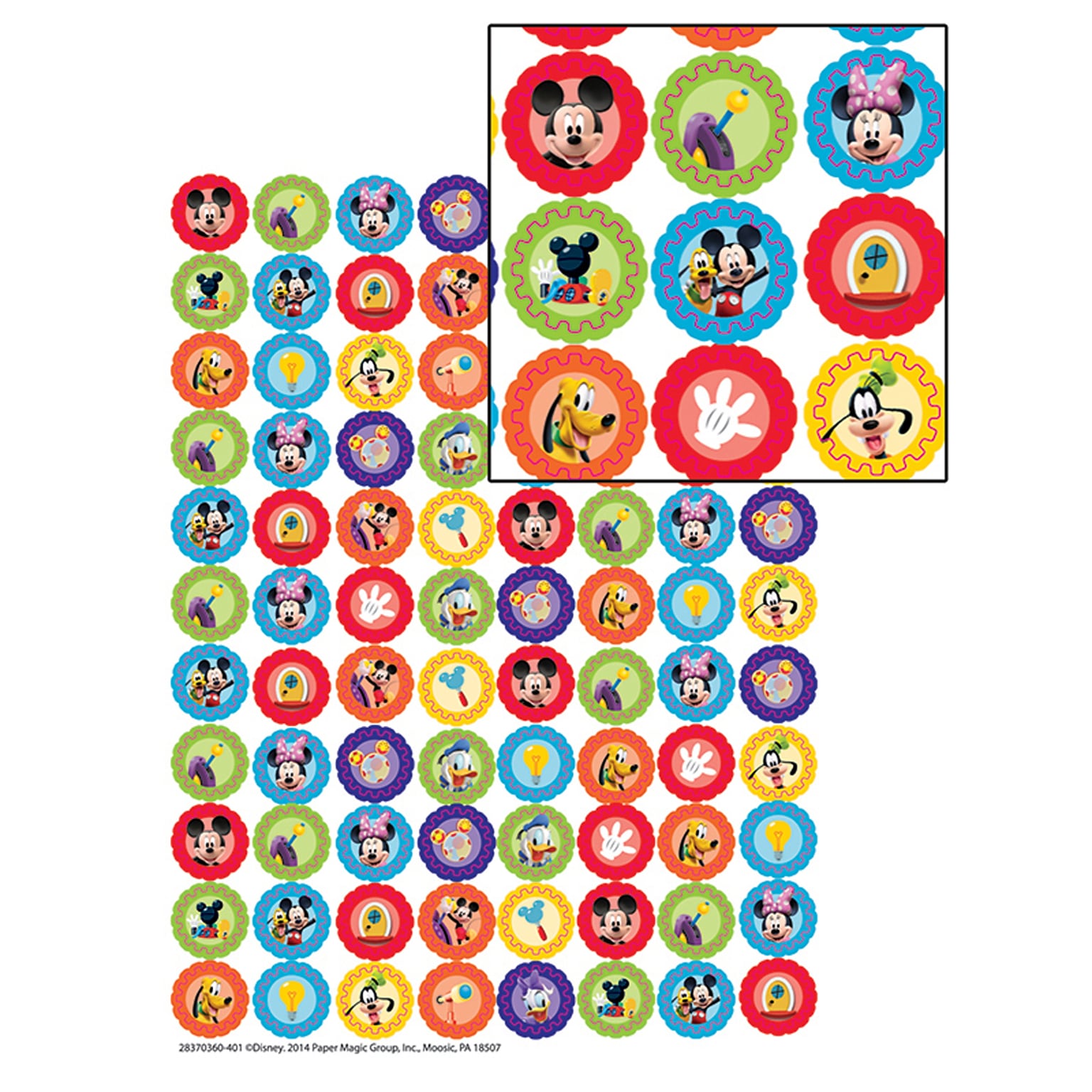 Eureka® Mini Sticker, Mickey Mouse Clubhouse® Gears, 704/pack