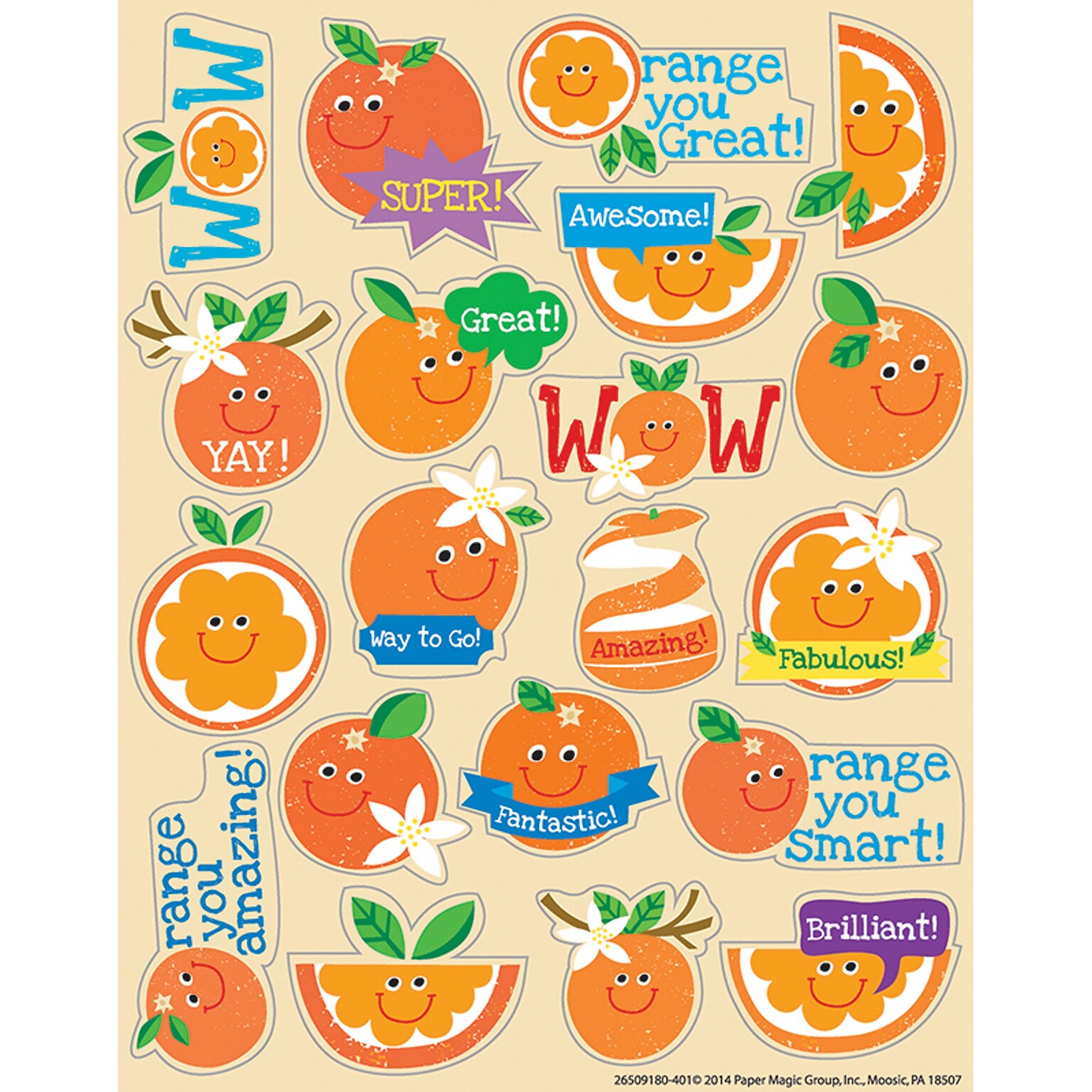 Eureka Scented Sticker, Orange, 80/Pack (EU-650918)