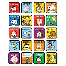 Eureka Motivational Theme Sticker, Peanuts, 120/Pack (EU-655055)