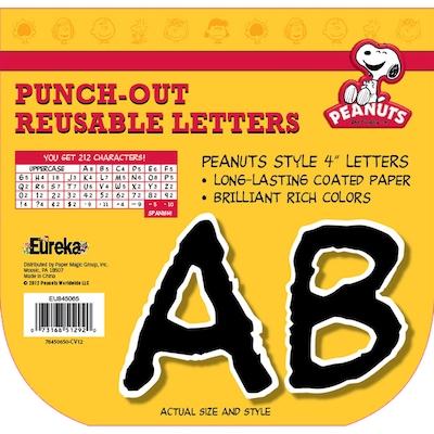 Eureka Peanuts Deco Letters, Black | Quill