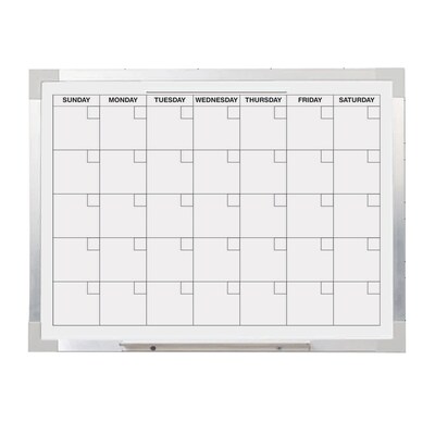Flipside Calendar Board 18 x 24, Magnetic Dry Erase, Framed (FLP17302)