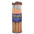 Dynasty® B-1800 Cylinder Camel Hair Long Handle Round Brush Set, Assorted Size, Natural, Set of 72 (FMB27580)