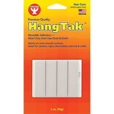 Hygloss Hang-Tak Reusable Adhesive, White, 12/Pk (HYG6503)