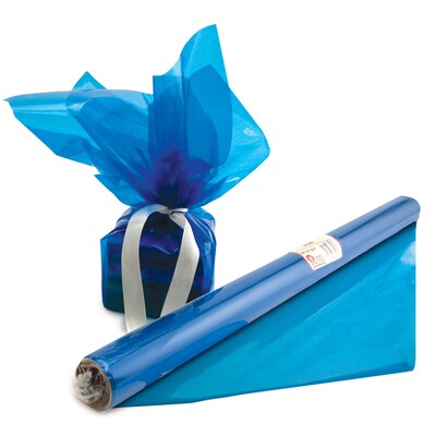 Hygloss® 12.5 x 20 Cello Wrap Roll, Blue, 2/Bd