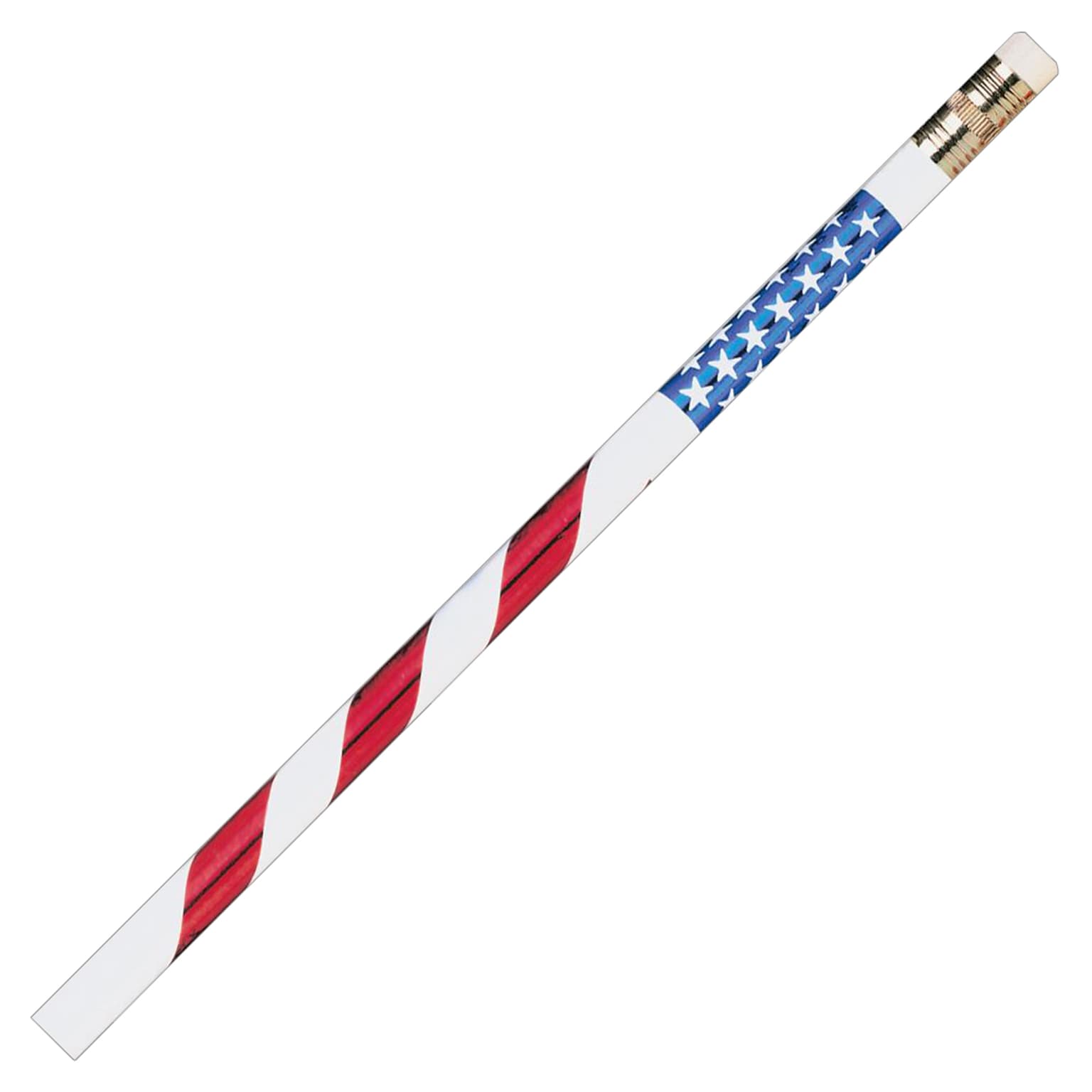 J.R. Moon Pencil Stars and Stripes Wooden Pencil, 2mm, #2 Medium Lead, Dozen (JRM7856B)