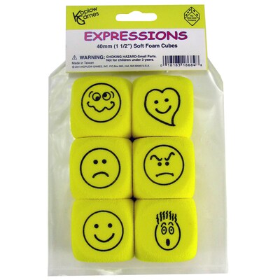 Koplow Games 1.5 Expressions Soft Foam Cubes, Set of 6 (KOP18684)