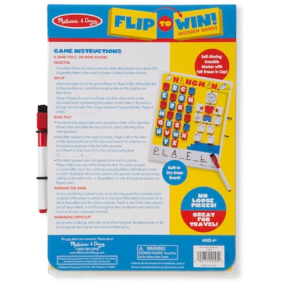 Melissa & Doug Flip to-Win Hangman Travel Game (LCI2095)