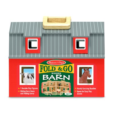 Melissa & Doug Wooden Fold & Go Barn Play Set (LCI3700)