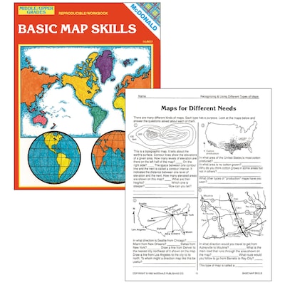 Basic Map Skills Reproducible Book, Grades 6–9