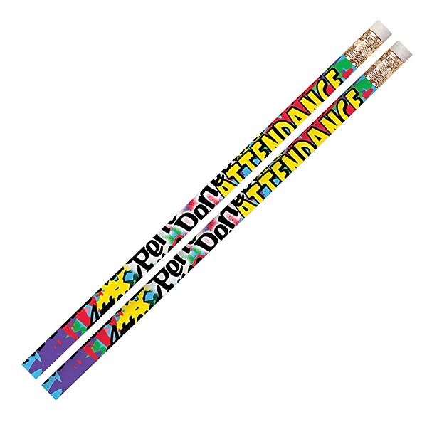 Musgrave Perfect Attendance Motivational Pencils, Pack of 12 (MUS2329D)