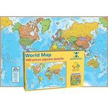 Round World Products® World Map International Jigsaw Puzzle, 500-Piece (RWPHMP01)