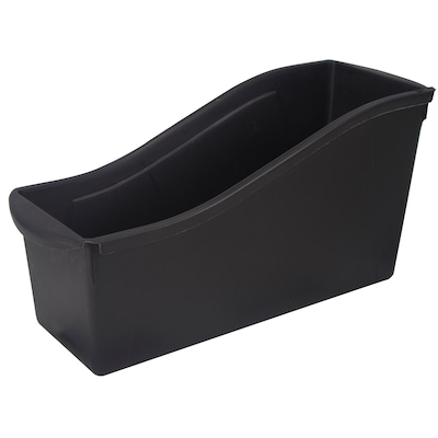 Storex Large Book Bin, Black, 14.3L x 5.3W x 7H, Set of 6 (STX70109E06C)