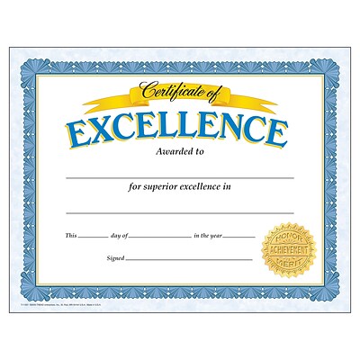 Trend Certificate of Excellence Classic Certificates, 30 CT (T-11301)