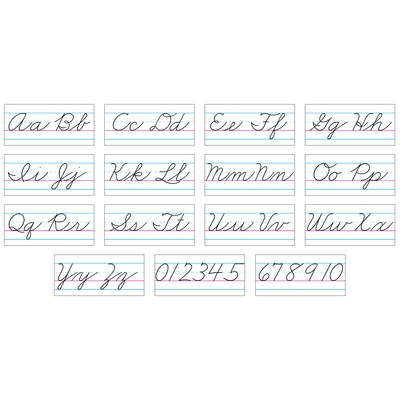 Trend Enterprises Basic Alphabet Zaner-Bloser Cursive Bulletin Board Set, 15 pieces (T-1859)