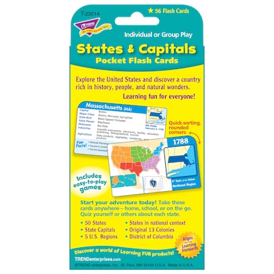Trend® Games & Activities, States & Capitals Pocket Flash Cards