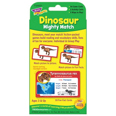 Trend Dinosaur Mighty Match Challenge Cards®, 56/pack (T-24021)