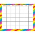 Trend Wipe-Off Monthly Calendar Grid, Tie-Dye