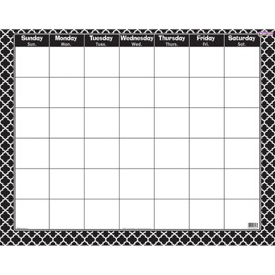 Trend Wipe-Off Monthly Calendar, Moroccan Black (T-27023)