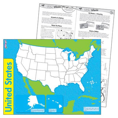 Trend Enterprises® United States, Wipe-Off® Map, 22 x 17, 1 each (T-27301)