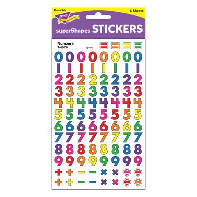 Trend Numbers superShapes Stickers, 800 CT (T-46036)