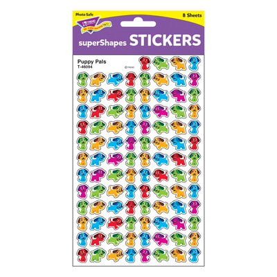 Trend Enterprises® Puppy Pals superShapes Stickers, 800ct per pack, bundle of 6 packs (T-46094)